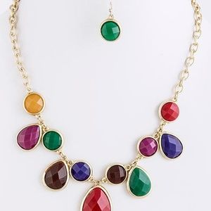 Dew Multicolor Necklace/Earring Set